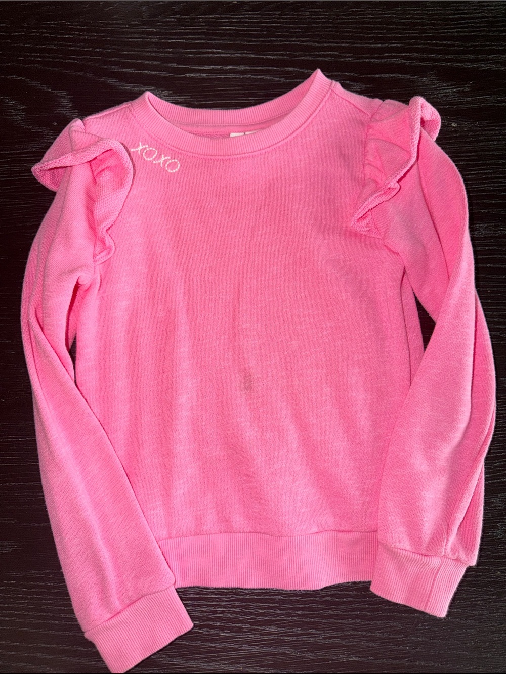 Janie and Jack Pink Ruffle Shoulder Long-Sleeve Sweater